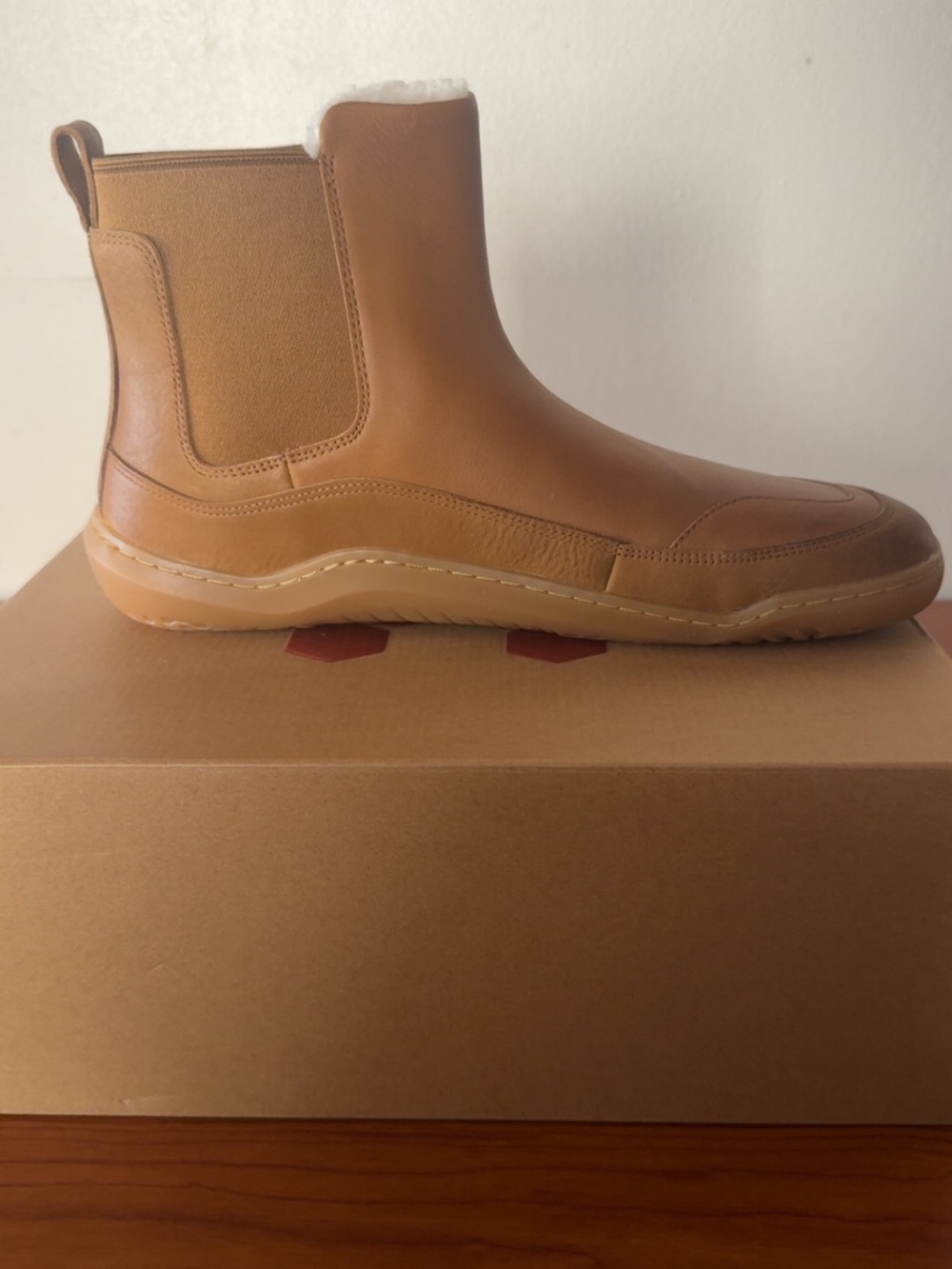 Vivobarefoot Gobi Chelsea WarmLined M Men's Tan Leather Boots EU 43 US 10 - Picture 8 of 15